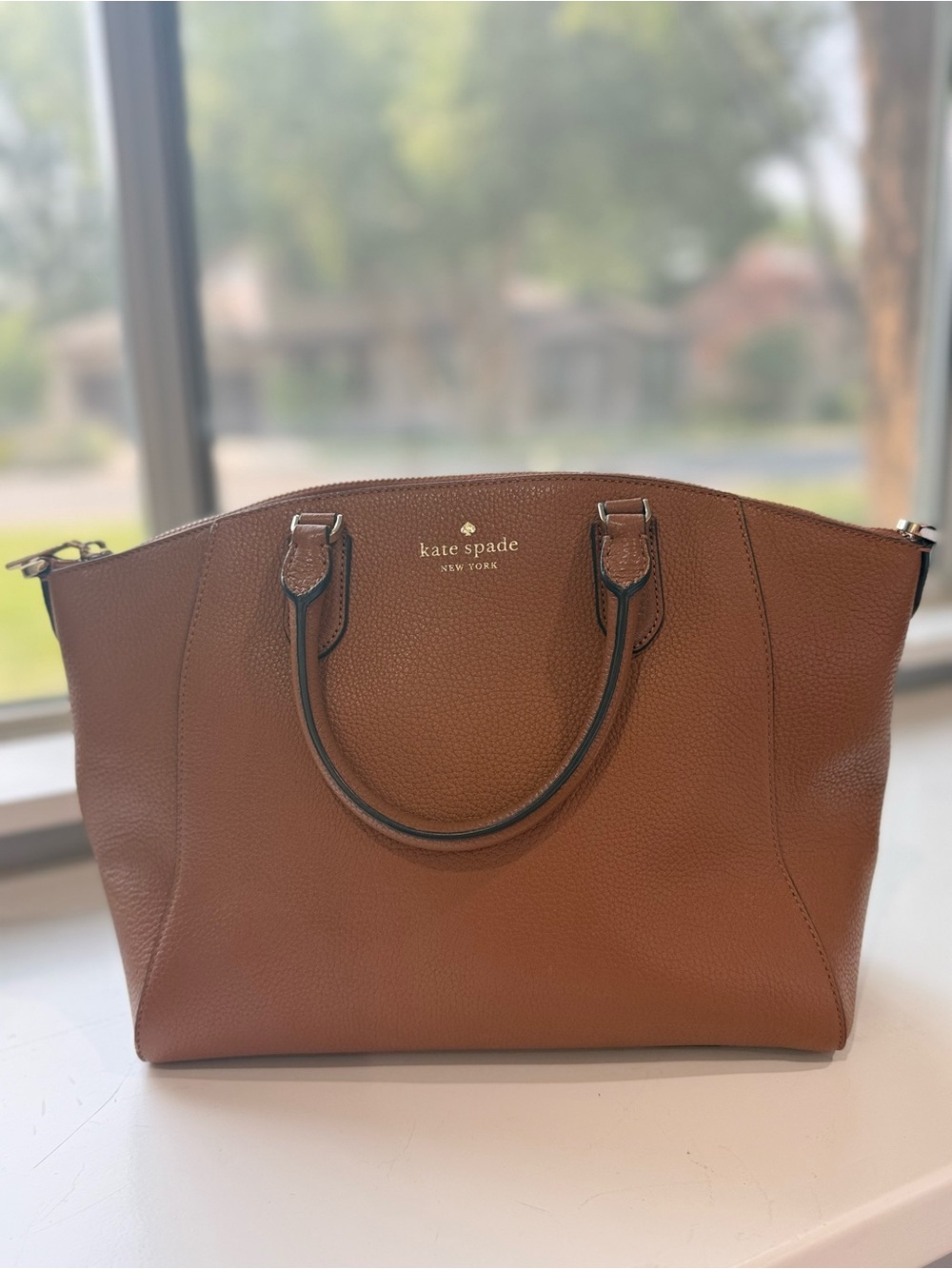 kate spade Brown Pebble Leather Tote